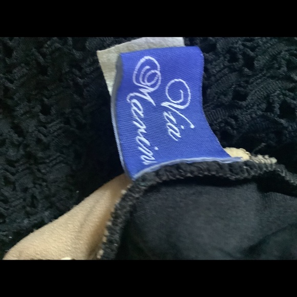 VIA MARINA swimsuit crocheted look cool texture size 9/10  black no wires 500 - Picture 5 of 10